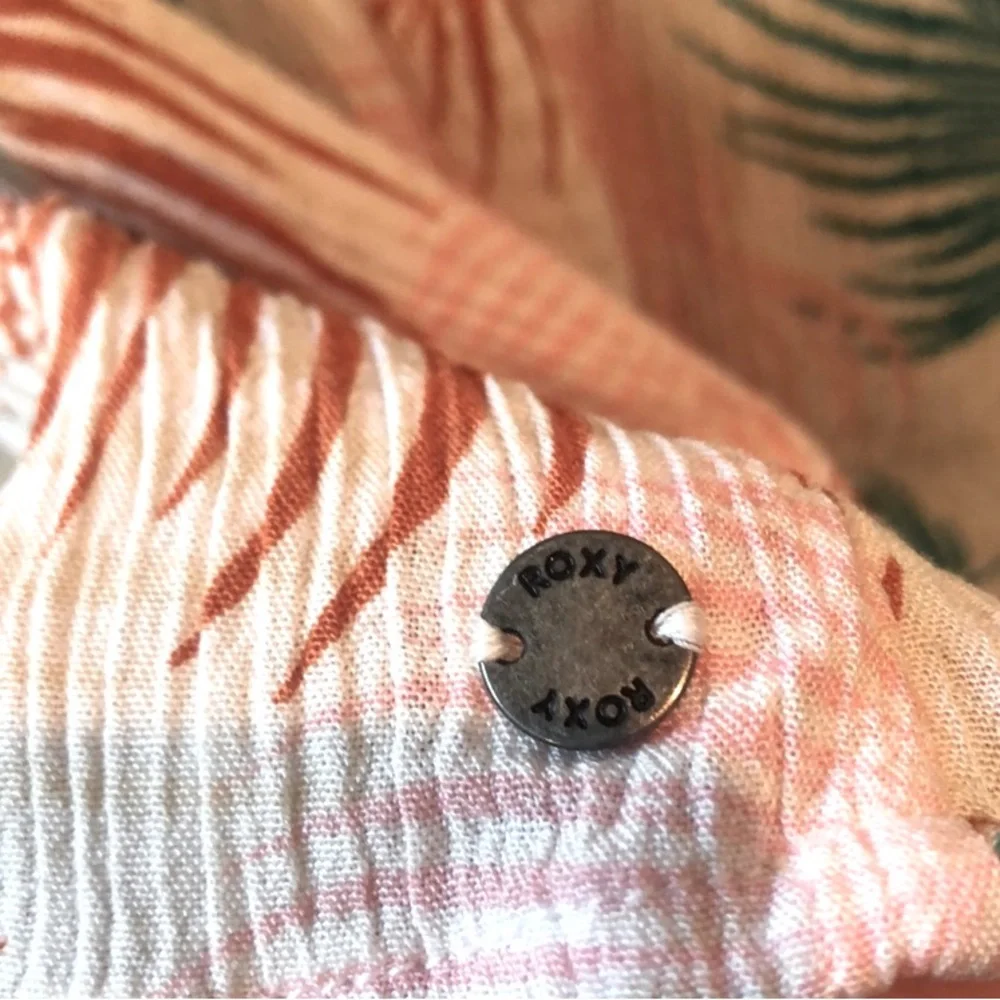 HP🎉NWT Roxy Woman’s Petite Seaside Shirred Tropical High Waist Mini Dress - Picture 6 of 7